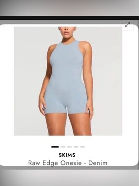 SKIMS Light Blue Sleeveless Sculpting Onesie NWT XL raw edges